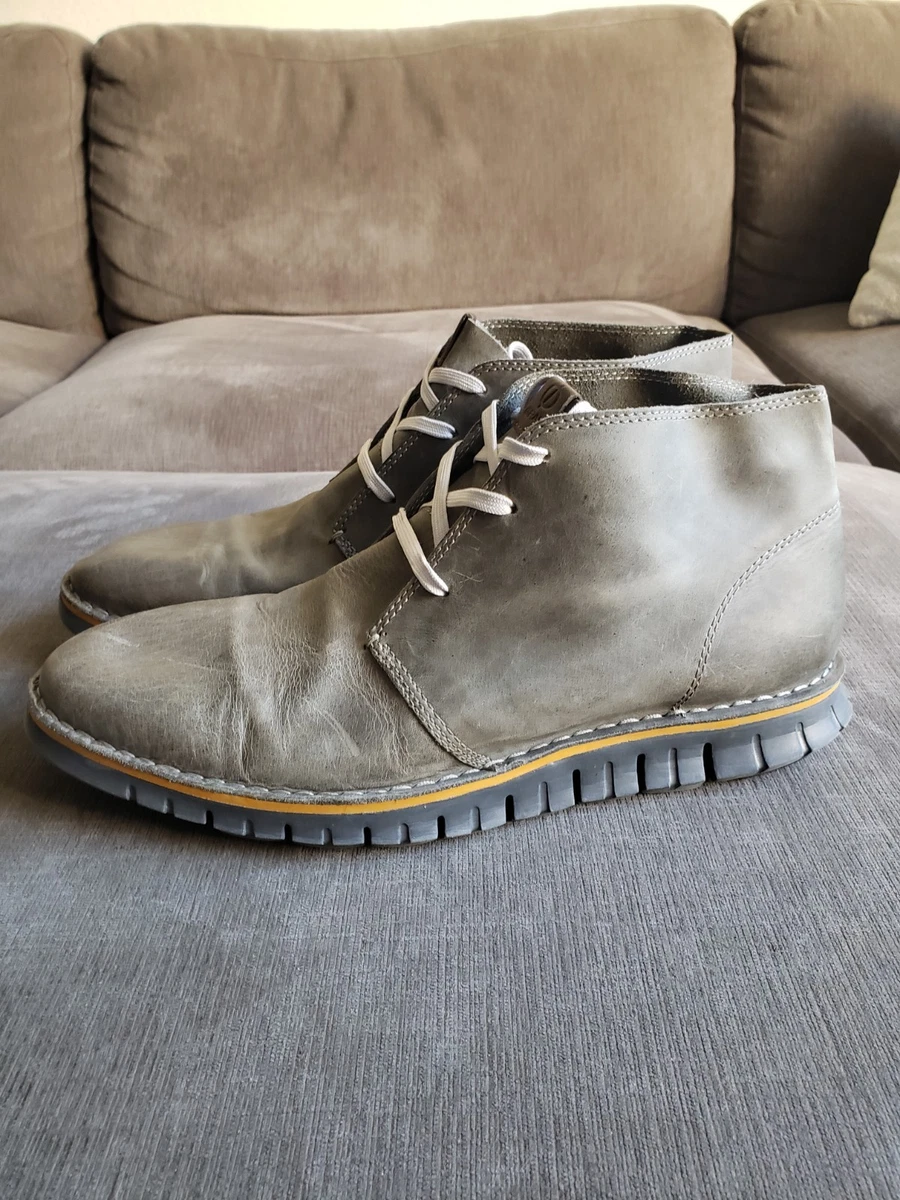 PARC Charcoal Gray Leather Distressed Ankle Lace Up Shoes Men’s Sz 10M US/43EU Prescott Lace Men Oiled Leather in Color Concrete Gray  main image 3