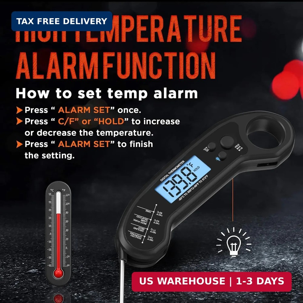 Meat Thermometer Digital, Instant Read Meat ThermometerI for Grill and Cooking, Meat Thermometer Digital, Instant Read Meat ThermometerI for Grill and Cooking,