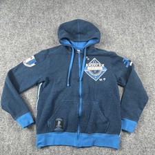 American Fighter Hoodie Mens Small Blue Full Zip Fleece Graphic Logo Sweatshirt