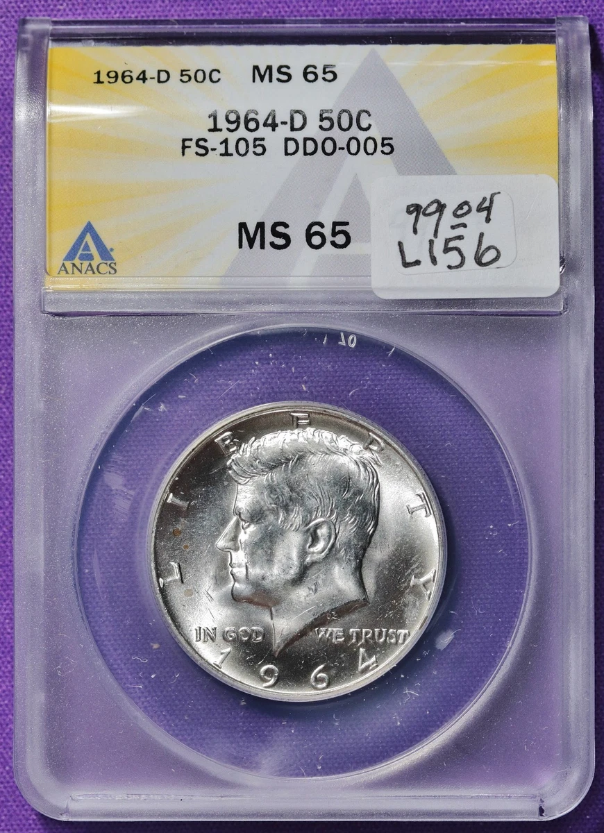 アメリカ　1964-D　90％銀 ケネディ半ドル　CAC　MS　65　鑑定済 MS 65 Graded 1964 Kennedy US Half Dollars (1964-Now) for sale | eBay