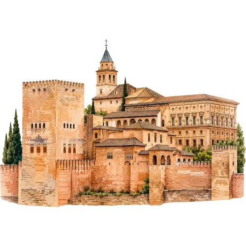 Alhambra Landmark World Wonder Self Adhesive Vinyl Sticker