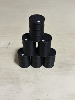 G 1:24 Scale Oil Drum Barrel Black  Set of 6 Diorama Model Train Miniature
