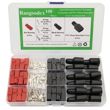 108Pcs Quick Disconnect Terminals Connectorsterminals Red Black 15/30/45AMP P...