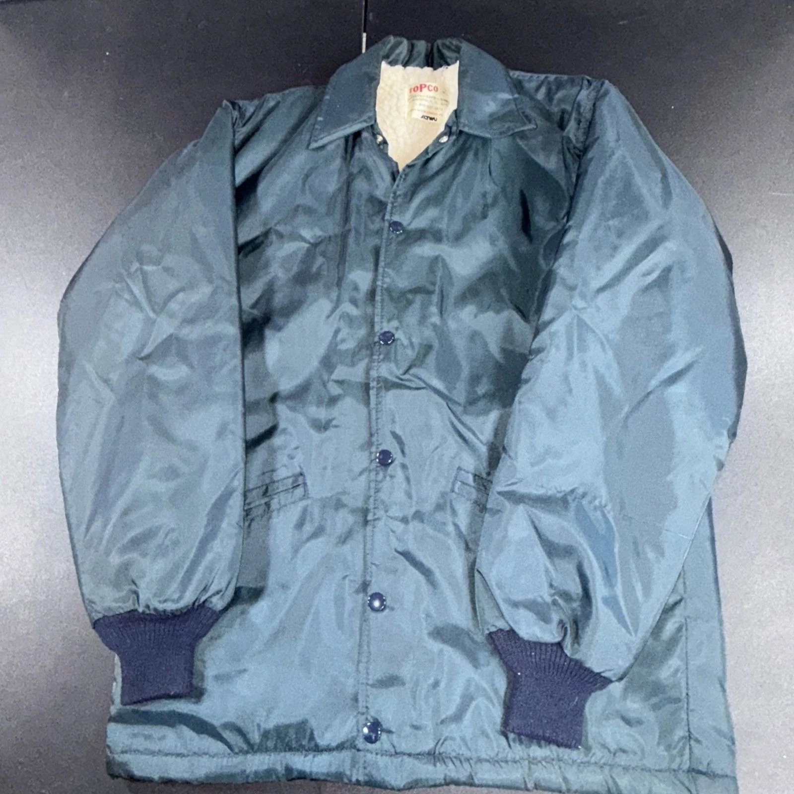 Vintage Topco Navy Blue Insulated Bomber Jacket Men’s Small
