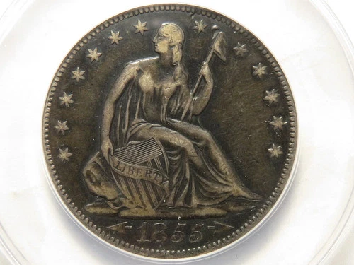 1855-P Liberty Seated Half nice and original