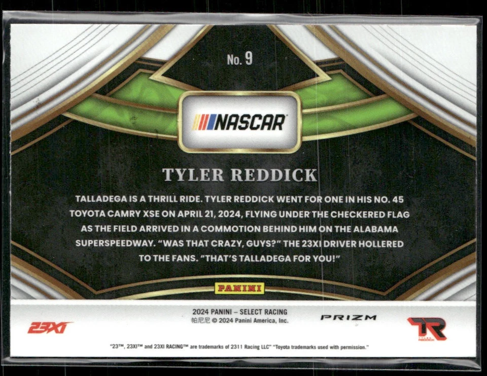 Tyler Reddick Signed 2024 Select Sights of Victory Flash Prizm IP Auto #9 - Image 2 of 2