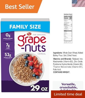 Healthy Whole Grain Cereal by Post - 10 Pack of 29 OZ Grape Nuts, High in Fiber
