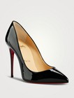 100% AUTH NEW WOMEN LOUBOUTIN PIGALLE FOLLIES BLACK PATENT 100 PUMPS/HEEL US 8 — photo 1