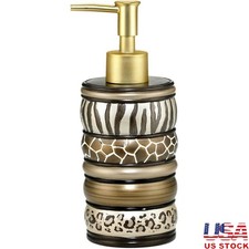 Elegant Resin Soap Dispenser Modern Bathroom Accessory Safari Stripes Design New