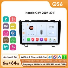 For Honda CR-V 2007 -2011 Car GPS Radio CarPlay BT5.4 DSP Android 14 Navi 6+64GB