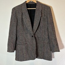 Doncaster 100 Silk Tweed Blazer Jacket Single Button Lined Size 14