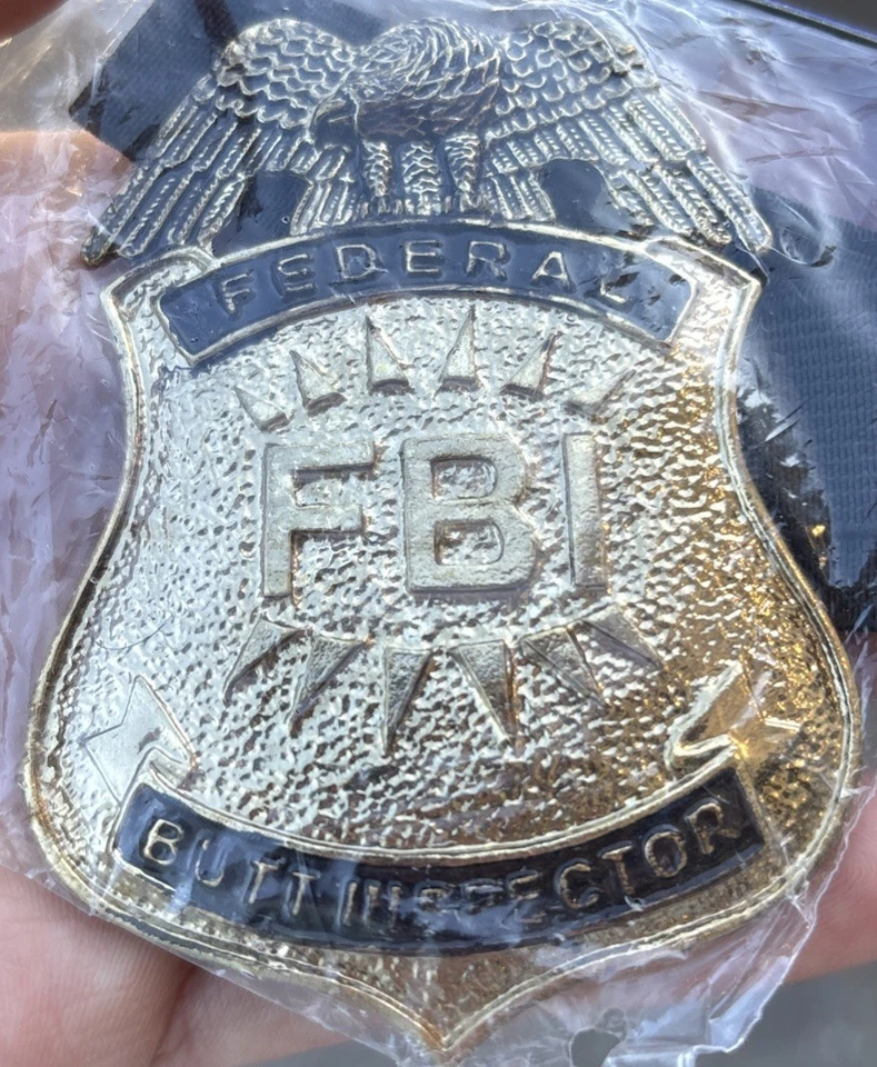 Insignia de metal del FBI del inspector federal de colección novedad broma de Halloween comedia nueva de colección Foto 4 de 4