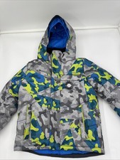 Obermeyer Boys Winter Ski Jacket Coat  I-Grow  Blue Yellow Gray Sz. 4
