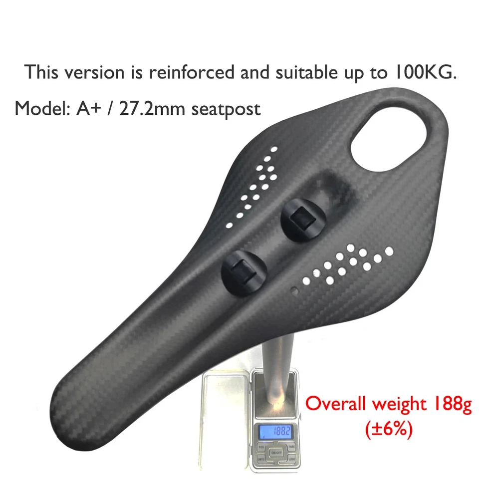 Встроенное углеродное дорожное седло 124x255 мм для гравия горного велосипеда - Изображение 2 из 4