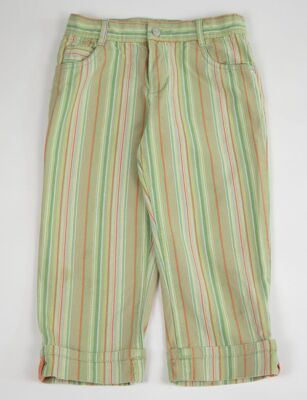 THE CHILDRENS PLACE GIRLS 8 CAPRI CROPPED PANTS GREEN STRIPED STRIPES TCP 
