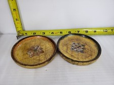 2 Vintage Wooden Coasters