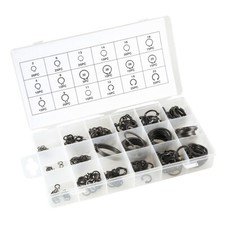 300pc SNAP RING ASSORTMENT SET EXTERNAL C CLIPS CIRCLIP RETAINING SNAP HOOK RING