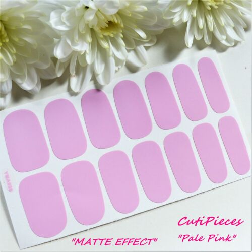 Arte en uñas Color liso Envolturas de uñas Cubierta completa Esmalte Pegatina Rosa Rojo Desnudo - Imagen 37 de 39