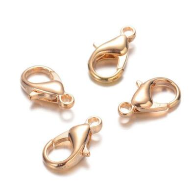 50 KARABINERVERSCHLÜSSE 12 MM ROSEVERGOLDET SCHMUCKHERSTELLUNG ZUBEHÖR