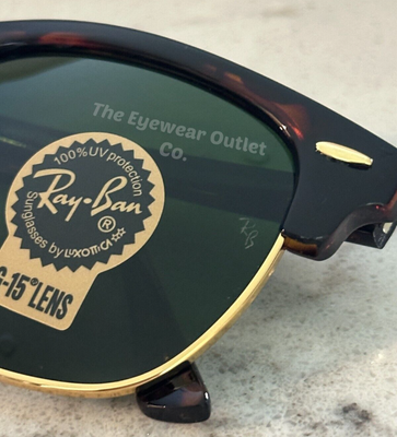 Store Display Rayban Clubmaster Tortoise RB3016 Green G15 