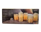 Fusion Flameless LED Candles with Gold Fairy Lights 5Pk Real Wax Battery Power