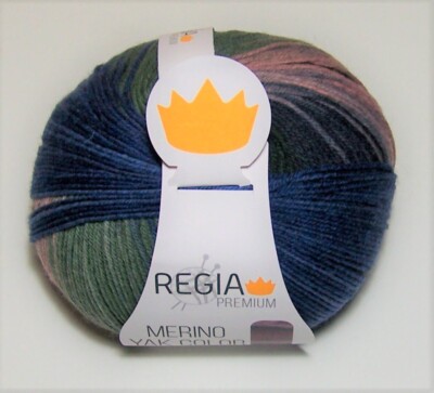100gm ball of Regia Premium MERINO YAK COLOR sock knitting yarn #8505 TERRAIN