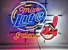 US STOCK Miller Lite Beer Cleveland Indians 20"x16" Neon Sign Lamp Light Gift