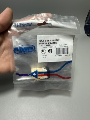 5pc AMP Netconnect cat 6 SL 110 jack 568A/B Ivory Made In USA