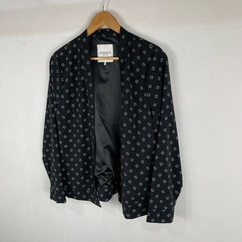 Jeanswest Jacket Womens 10 Black Long Sleeve Open Front 217.26 - Picture 2 of 6