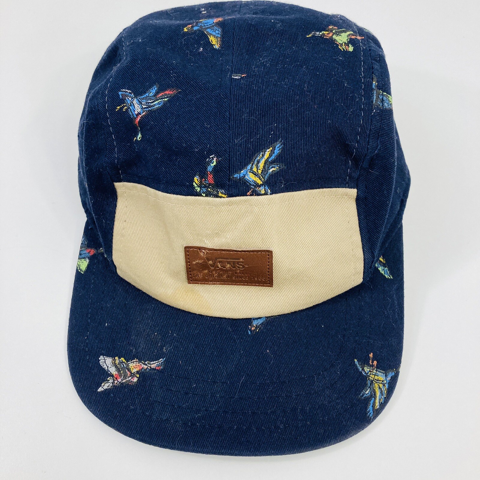 Vans Duck Pattern Leather Patch Adjustable Hat Cap - image 1
