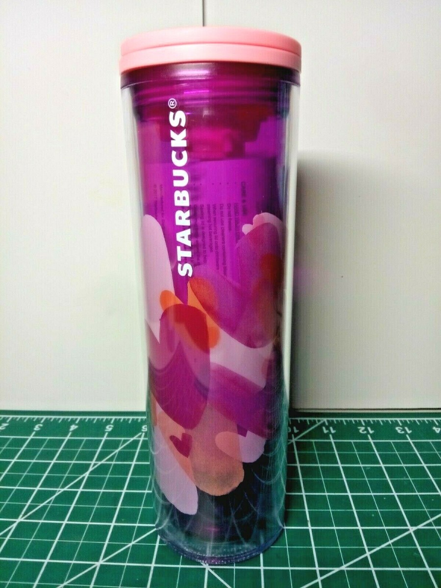 Starbucks 2020 Valentines Tumbler 16 oz Holiday Travel Cup Pink & Purple  Hearts