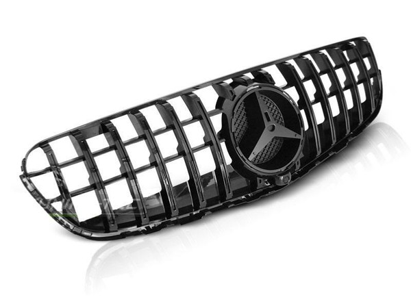 Frontgrill Mercedes GLC W253 15-19 Look GTR Schwarz Glossy-image