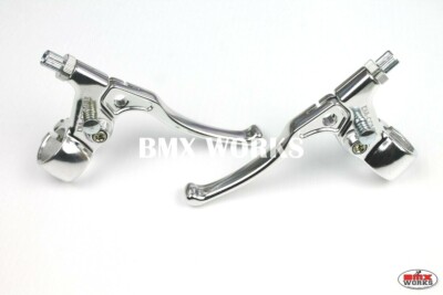 Dia-Compe MX183 - Tech 5 BMX Brake Levers Pair - Silver - Suits Old School BMX 