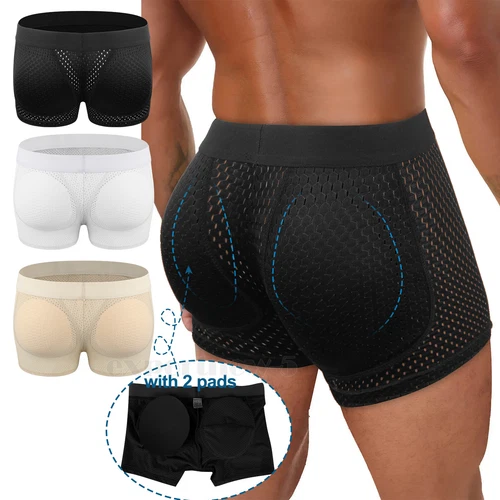 Mens Padded Underwear Buttock Butt Lifter Body Shaper Hip Enhancer Boxer Briefs - Picture 1 of 22