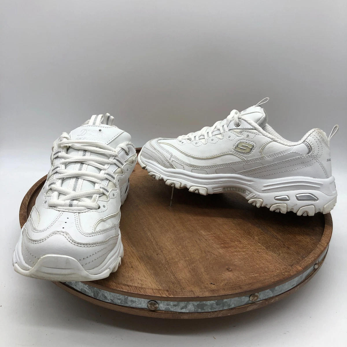 Skechers Womens D Lites Fresh Start 11931EW White Casual Shoes