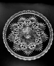 MAJESTIC EAPG 1893 Cake Stand 9 1/4" x 6" Tall Fans Diamond Grid McKEE VFC!