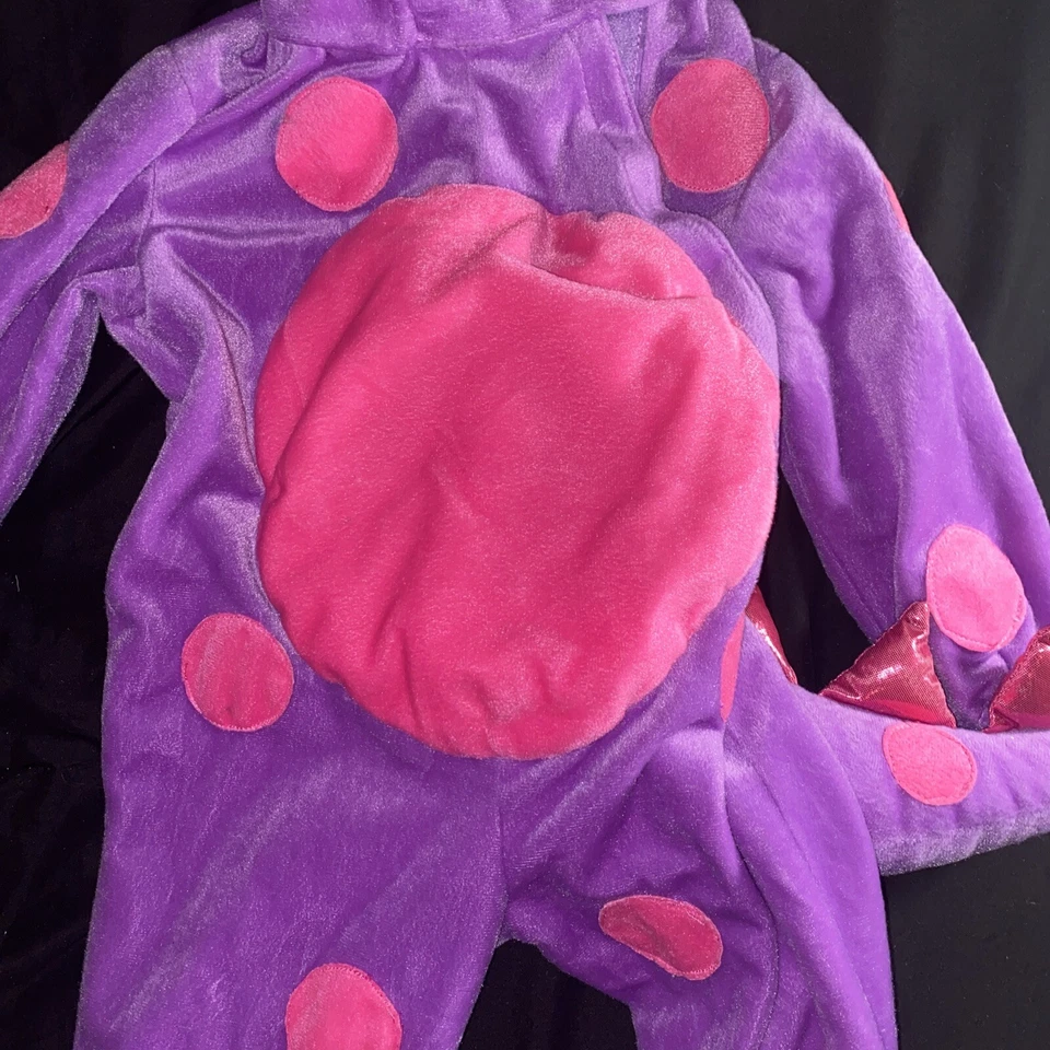 Pequeño Bebé Halloween Dragón Niño Disfraz Peluche Suave Rosa Mono Capucha Cola Foto 4 de 4