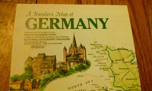 Póster de mapa de ""Alemania" de National Geographic, mapas de tamaño completo, para viajeros - Imagen 1 de 2