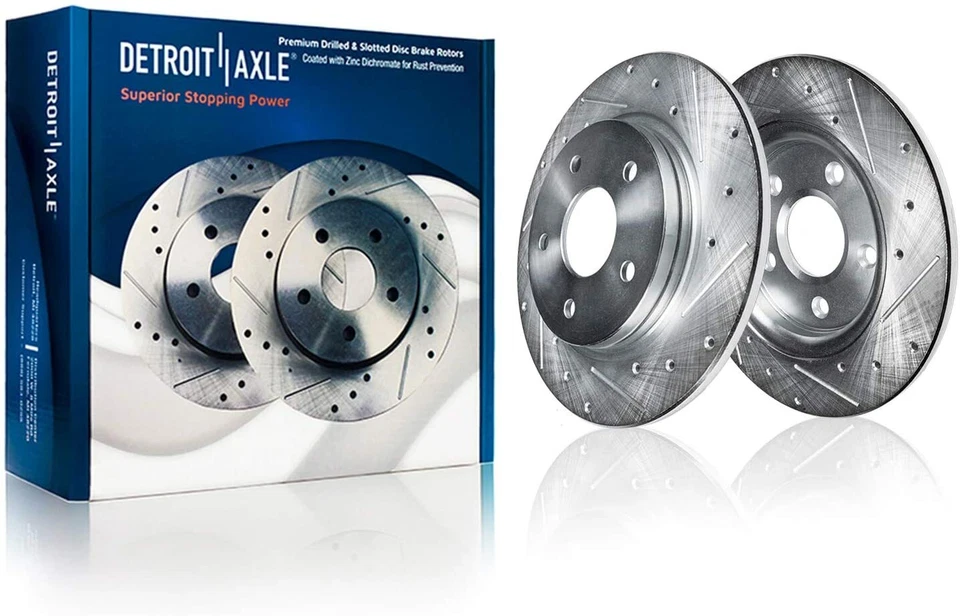 10.24" Rear Drilled Rotors Right Caliper Brake Pads for Honda Accord Acura TSX - Image 3 of 4