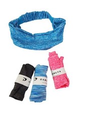 New Set of 4 Women's Workout Hair Headbands Pink Blue Stretch Athletic
