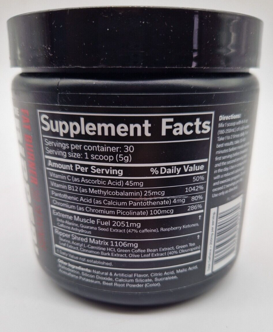 JNX Sports The Ripper Fat Burner 150g Dose Pre Workout Booster MHD 04/25 eBay