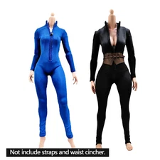 1/6 Female Black Bodysuit Dress Clothes For 12" PH TBL Action Figure Body Toys