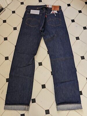 LEVI LVC 501 XX VINTAGE 1937 BIG E REDLINE SELVEDGE RAW DENIM JEANS 31 × 34  USA!