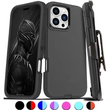 For iPhone 16e 15 14 13 12 Plus 11 Pro Max Shockproof Heavy Duty Case Belt Clip