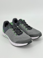 Under Armour Boys Size 7y Charged Pursuit 2 Sneakers Gray Green 3020770-103