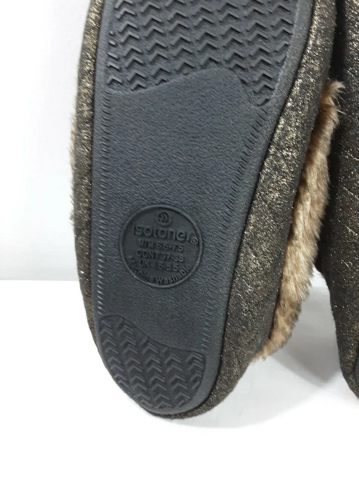 Zapatillas Isotoner Dorado MD 360 Surround Comfort Mujer M 6.5-7.5 Borde de Piel Sintética Nuevas con Etiquetas Foto 4 de 4