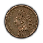 1859 1c Indian Head Small Cent - VF/XF - SKU-Y5954