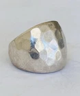 Vintage MEXICO Sterling Silver Modernist Hammered Cigar Band Ring Size 5