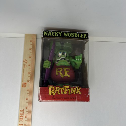 Funko Wacky Wobbler Rat Fink With Surfboard 6" Figure Green New in Box - Picture 8 of 8