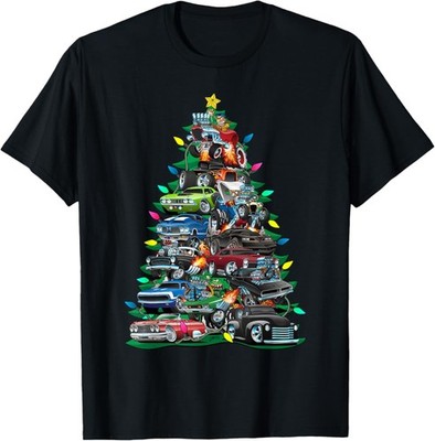 Car Madness Christmas Tree! Classic Muscle Cars T-Shirt